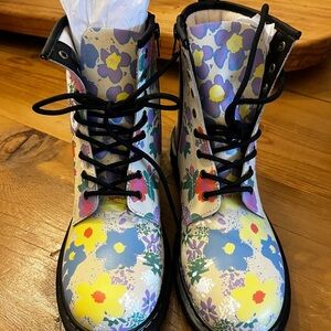 Floral Combat Boots
